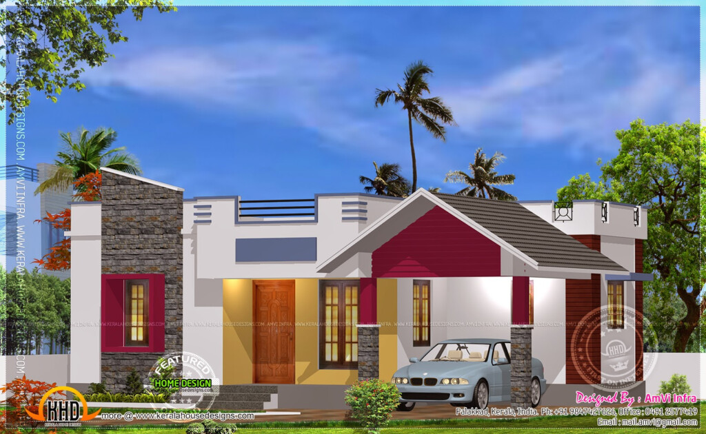 Stylish 900 Sq Ft New 2 Bedroom Kerala Home Design With Floor Plan  - 900 SQ FT House Plans In India