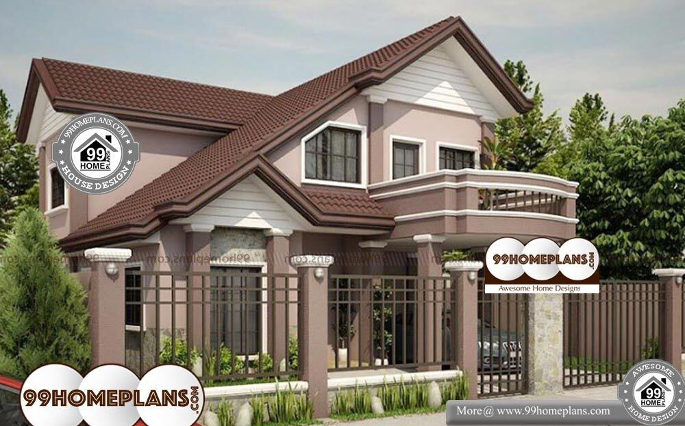 Traditional 4 Bedroom House Plans Home Plan Elevation Double Story - 1850 SQ FT 4 Bedroom House Plans